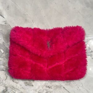 Yves Saint Laurent pouch puffy shearling clutch